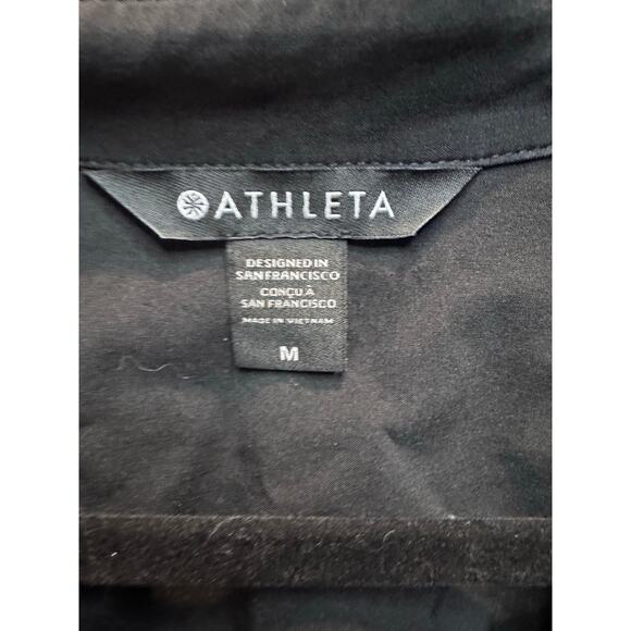 Athleta Black Sleeveless Collared Button Up Shirt Women’s Medium Oversized Boxy - Picture 8 of 10